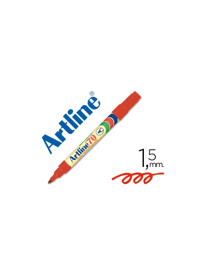 Rotulador artline marcador permanente ek-70 rojo punta redonda 1.5 mm papel metal y cristal Rotulador artline marcador permanente ek-70 rojo punta redonda 1.5 mm papel metal y cristal