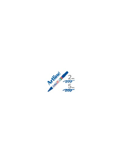 Rotulador artline marcador permanente ek-90 azul punta biselada 5 mm papel metal y cristal