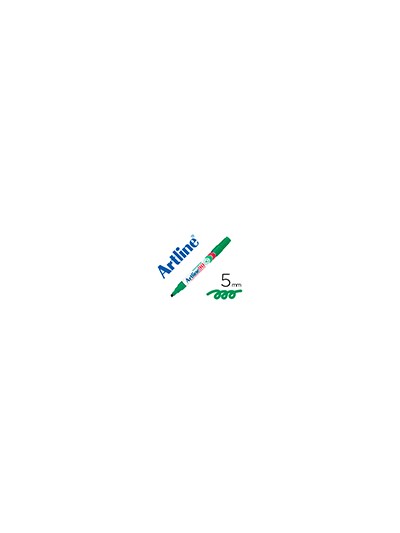 Rotulador artline marcador permanente ek-90 verde punta biselada 5 mm papel metal y cristal
