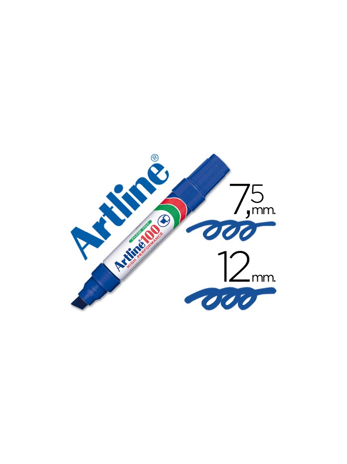 Rotulador artline marcador permanente 100 azul punta biselada Rotulador artline marcador permanente 100 azul punta biselada