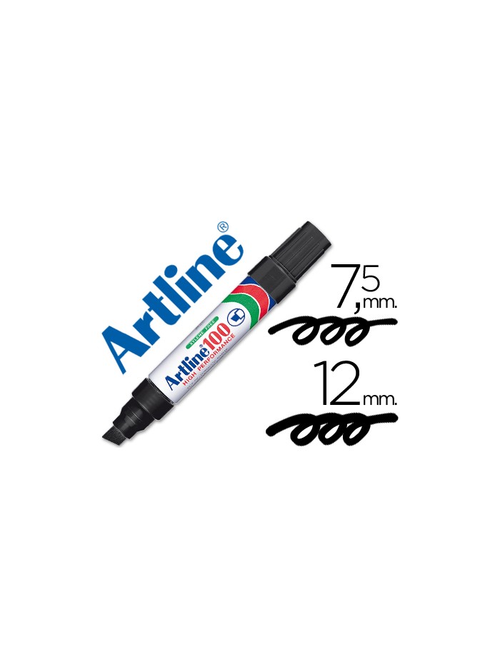 Rotulador artline marcador permanente 100 negro -punta biselada Rotulador artline marcador permanente 100 negro -punta biselada