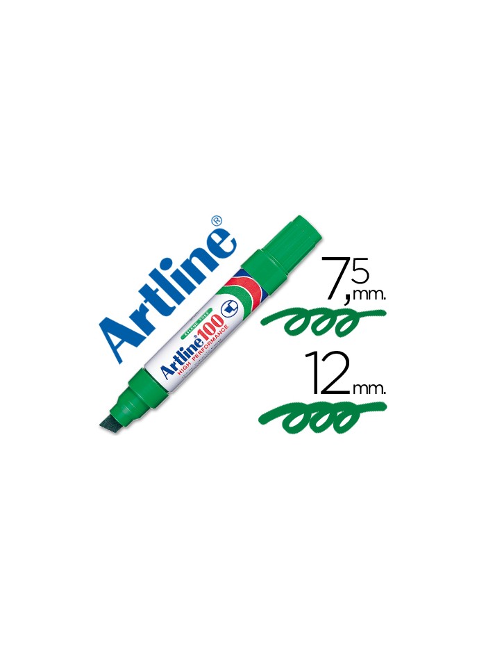 Rotulador artline marcador permanente 100 verde punta biselada Rotulador artline marcador permanente 100 verde punta biselada