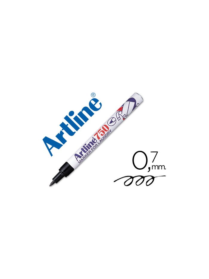 Rotulador artline marcador permanente lavable para textil ek-750 negro punta redonda 0,7 mm Rotulador artline marcador permanente lavable para textil ek-750 negro punta redonda 0,7 mm