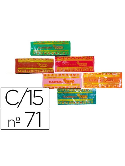 Plastilina jovi 71 tamaño mediano caja de 15 unidades colores surtidos