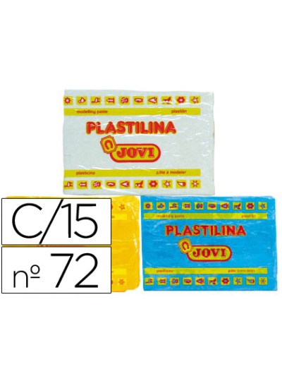 Plastilina jovi 72 tamaño grande caja de 15 unidades colores surtidos