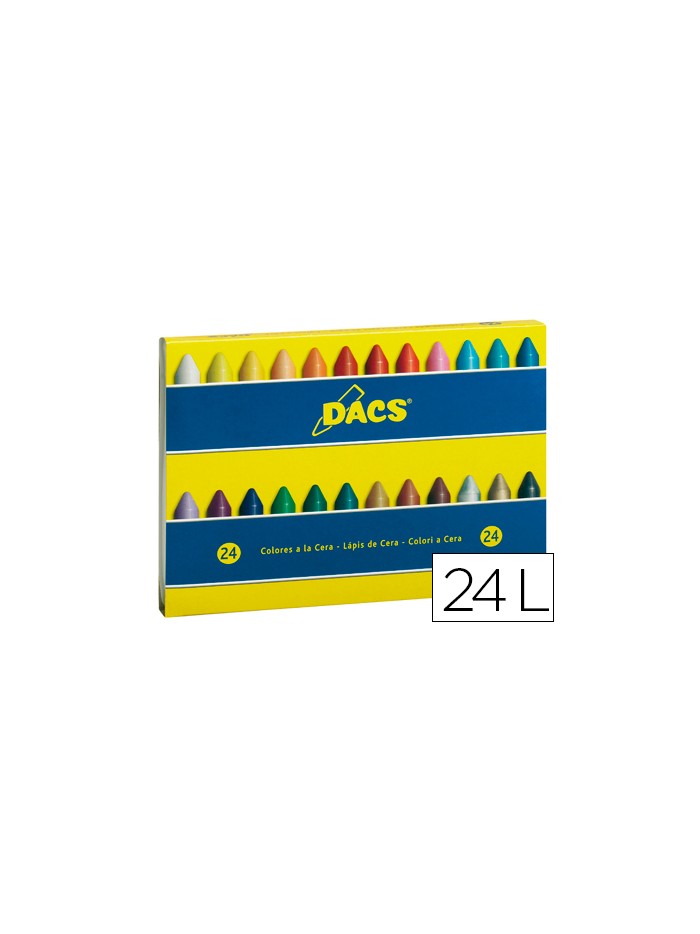 Lapices cera dacs caja de 24 colores surtidos Lapices cera dacs caja de 24 colores surtidos