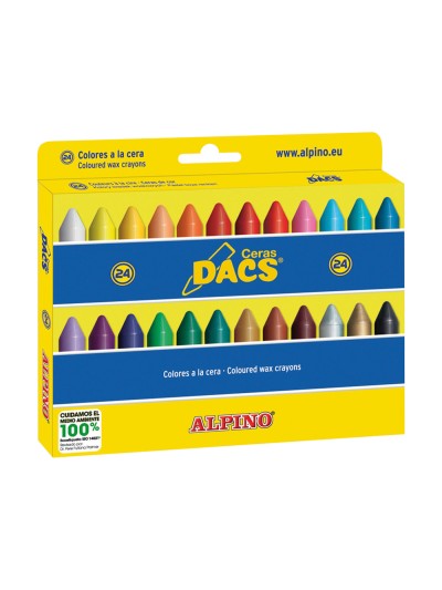 Lapices cera dacs caja de 24 colores surtidos
