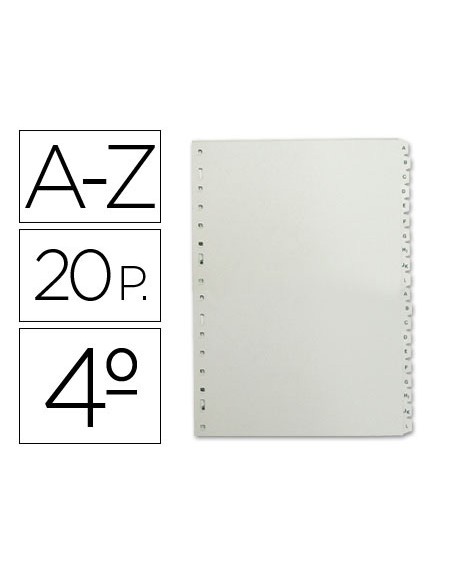 Separador alfabetico multifin 3002 plastico cuarto natural
