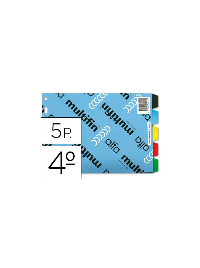 Separador multifin 3003 plastico cuarto apaisado 5 pestañas Separador multifin 3003 plastico cuarto apaisado 5 pestañas