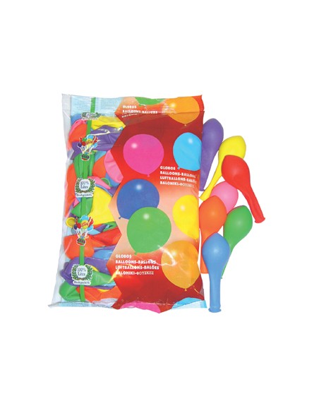 Globo 100% latex biodegradable bolsa de 100 unidades colores surtidos