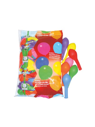Globo 100% latex biodegradable bolsa de 100 unidades colores surtidos