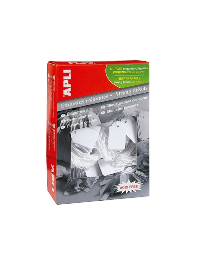 Etiquetas colgantes apli 384 9x24 mm caja de 1000 unidades