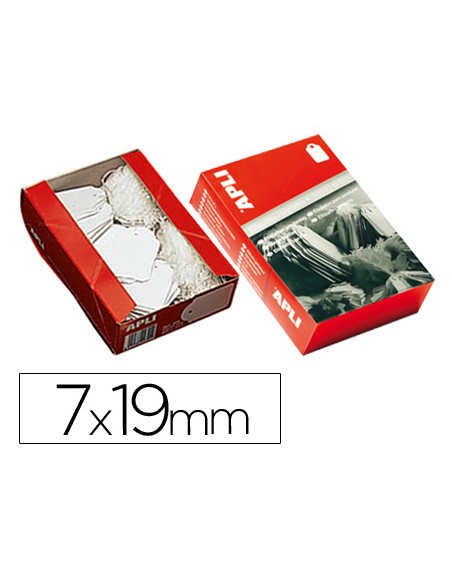 Etiquetas colgantes apli 383 7x19 mm caja de 1000 unidades