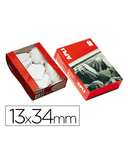 Etiquetas colgantes apli 386 13x34 mm caja de 1000 unidades