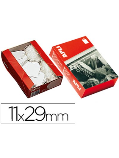 Etiquetas colgantes apli 385 11x29 mm caja de 1000 unidades
