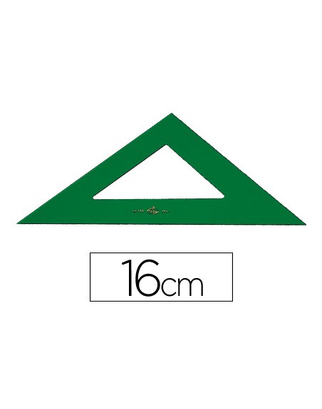 Escuadra faber castell 16 cm plastico verde