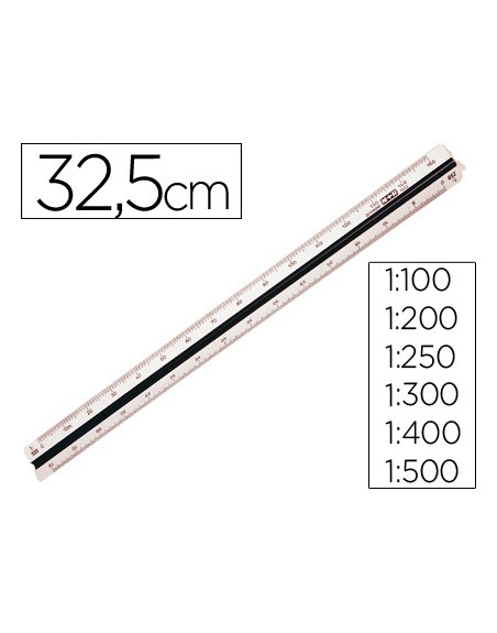 Escala m+r 1632.20 1:100-200-250-300-400-500 30 cm estuche rigido color