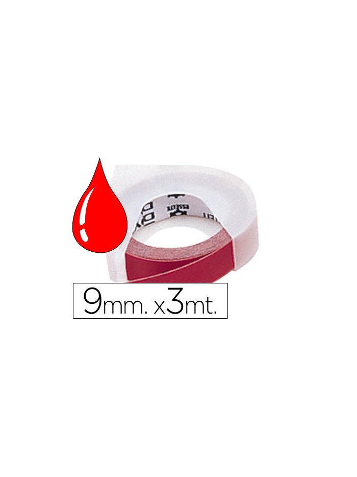 Cinta dymo 3d 9mm x 3 mt roja tradicional Cinta dymo 3d 9mm x 3 mt roja tradicional