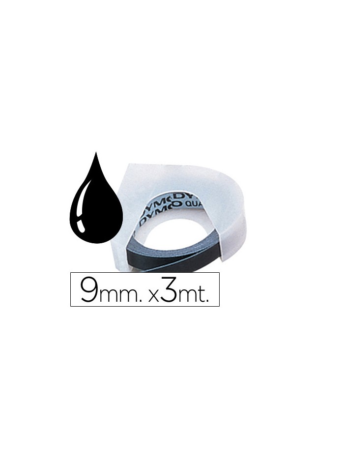 Cinta dymo 3d 9 mm x 3 mt negra tradicional Cinta dymo 3d 9 mm x 3 mt negra tradicional