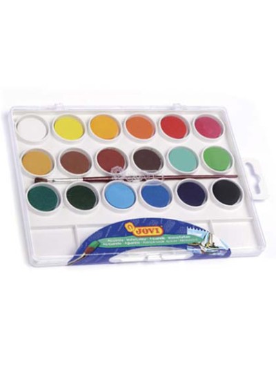 Acuarela jovi 18 colores con pincel estuche de plastico