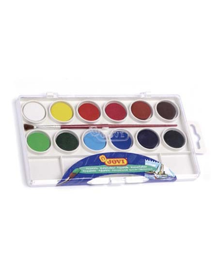 Acuarela jovi 12 colores con pincel estuche de plastico
