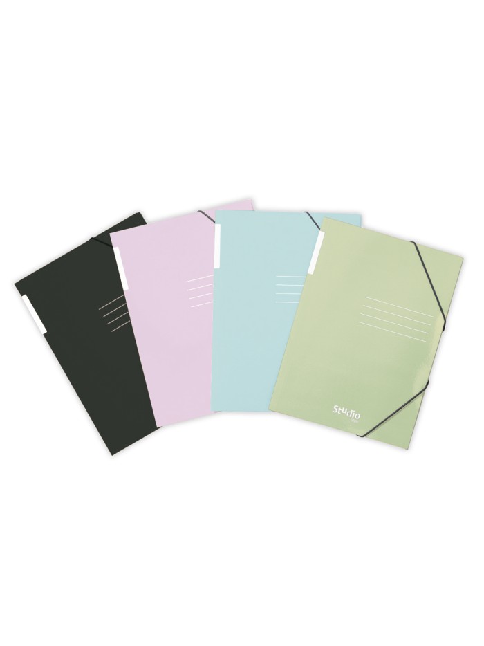 Carpeta con gomas pardo tres solapas din a4 carton pastel expositor de 24 unidades colores surtidos Carpeta con gomas pardo tres solapas din a4 carton pastel expositor de 24 unidades colores surtidos