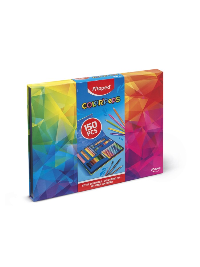 Estuche pintura maped color peps kit de 150 piezas surtidas Estuche pintura maped color peps kit de 150 piezas surtidas