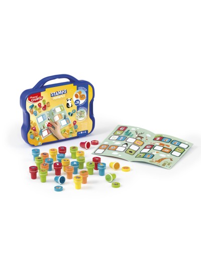Juego maped creativ textur art sello animales maletin de 26 unidades