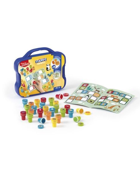 Juego maped creativ textur art sello animales maletin de 26 unidades