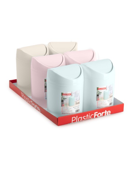 Papelera plastico plasticforte tiny sobremesa 1,4l colores surtidos 12,5x12,5x17,5 cm
