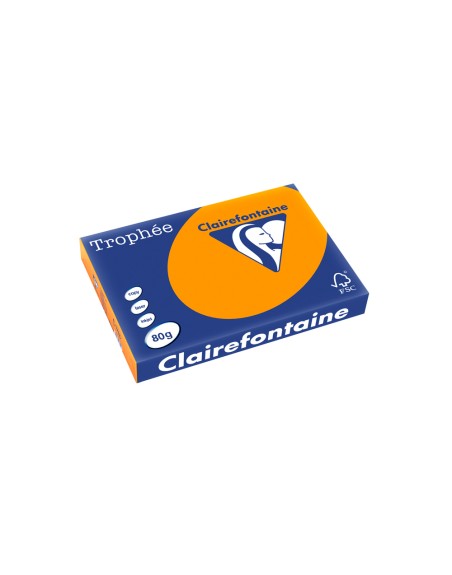 Papel color trophee a3 80gr naranja intenso paquete de 500 hojas
