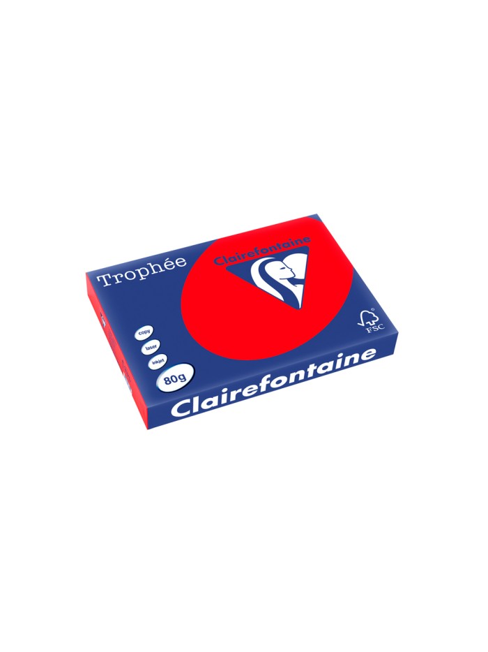 Papel color trophee a3 80gr rojo coral paquete de 500 hojas Papel color trophee a3 80gr rojo coral paquete de 500 hojas