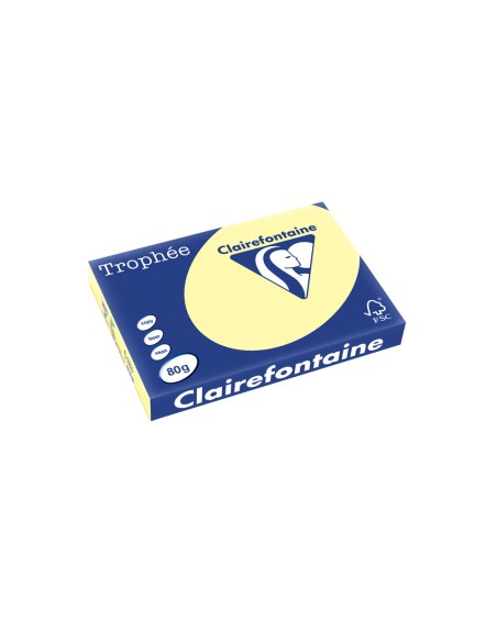 Papel color trophee a3 80gr canario pastel paquete de 500 hojas