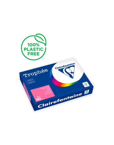 Papel color trophee a4 80gr rosa fuscia intenso paquete de 500 hojas