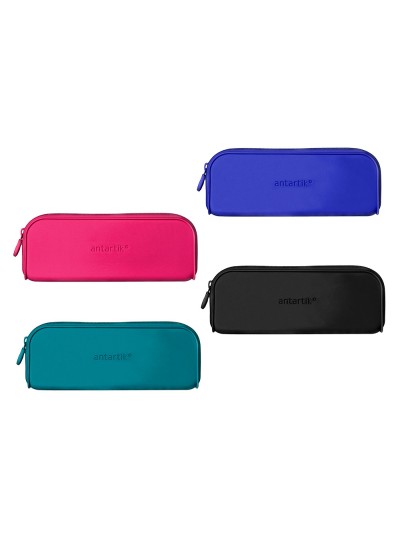 Estuche portatodo antartik prisma soft rectangular 185x50x75 mm expositor de 8 unidades colores intensos