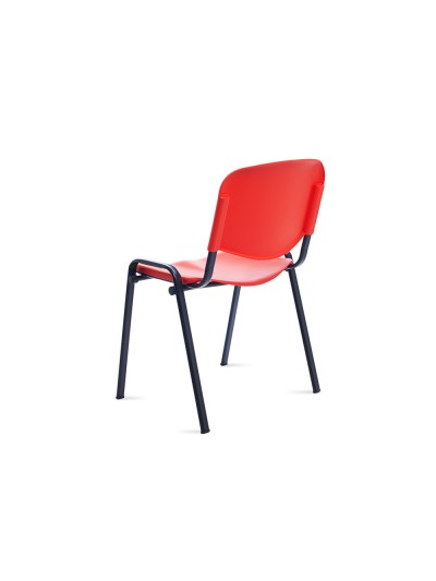 Silla rocada confidente estructura metalica respaldo y asiento en polimero color rojo
