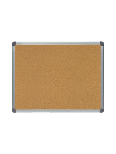 Pizarra corcho rocada marco aluminio con cantoneras 45x60 cm