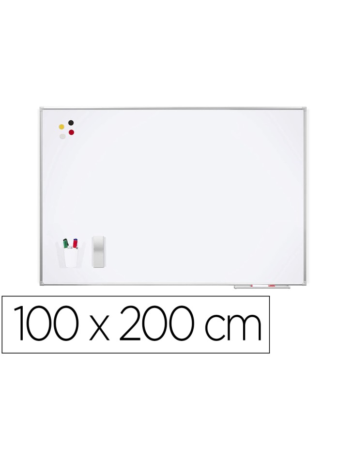Pizarra blanca rocada lacada magnetica marco aluminio con cantoneras 100x200 cm Pizarra blanca rocada lacada magnetica marco aluminio con cantoneras 100x200 cm