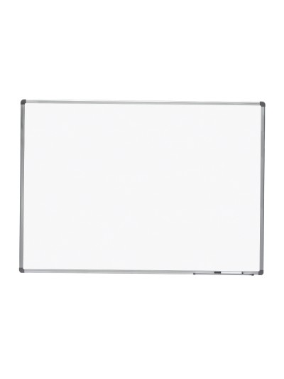 Pizarra blanca rocada lacada magnetica marco aluminio con cantoneras 90x120 cm