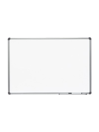 Pizarra blanca rocada lacada magnetica marco aluminio con cantoneras 60x90 cm