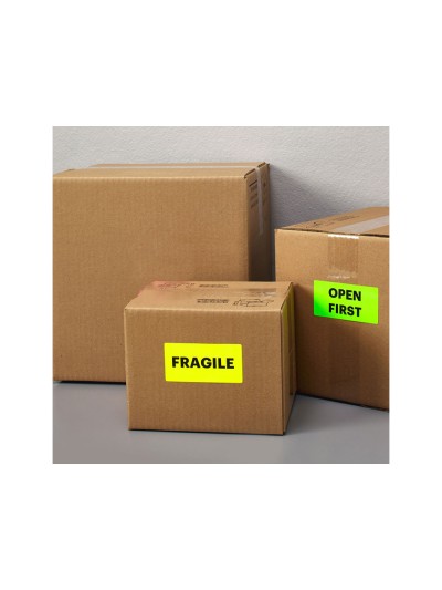 Etiqueta adhesiva tico amarill o fluorescentes permanente fsclaser/inkjet/fotocopia 200x142mm caja de 140 unidades