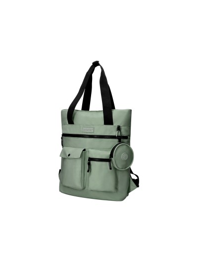 Cartera antartik bolso mochila casual color verde 400x120x390 mm
