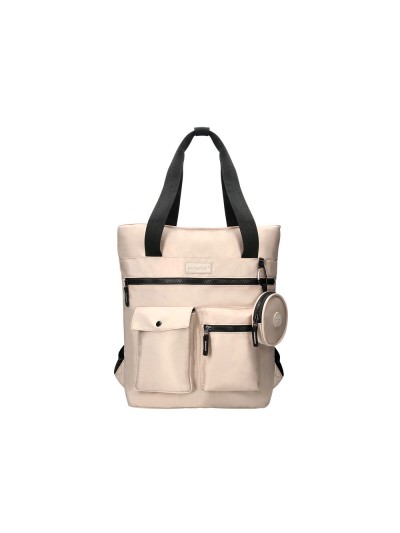 Cartera antartik bolso mochila casual color beige 400x120x390 mm