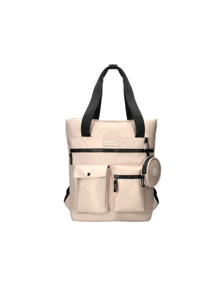Cartera antartik bolso mochila casual color beige 400x120x390 mm