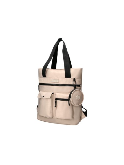 Cartera antartik bolso mochila casual color beige 400x120x390 mm