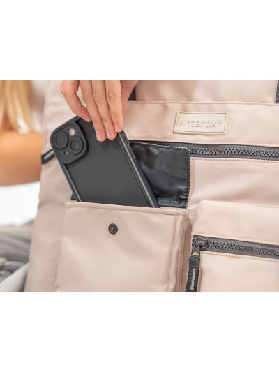 Cartera antartik bolso mochila casual color beige 400x120x390 mm