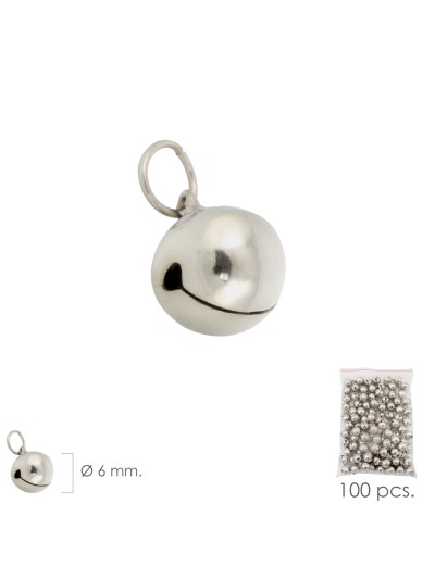 Cascabel Niquelado   6 mm.  (Bolsa 100 Unidades)