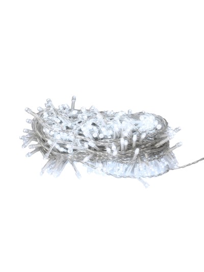 Guirnalda Luces Navidad 300 Leds Color Blanco Frio Luz Navidad Interiores y Exteriores Ip44. Cable Transparente.