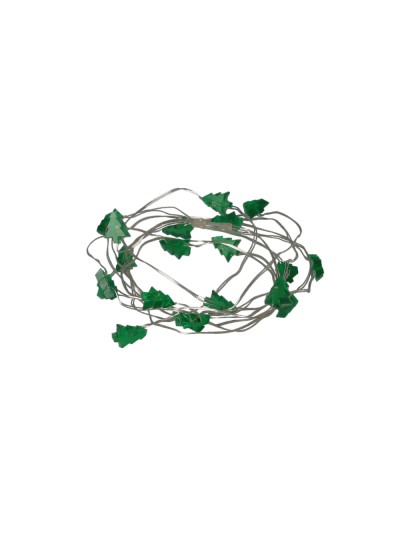 Guirnalda Luces Navidad Arboles 20 Leds Color Verde. Luz navidad interiores IP20 A Pilas 3AA (No Incluida)