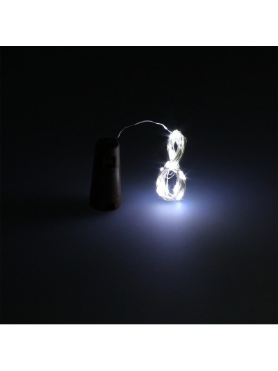 Luces Navidad Guirnalda Led con Tapon 20 Microled Blanco Frio IP20. A Pilas 3 LR44 (Si Incluidas)